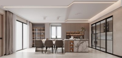 现代家居餐厅3D模型下载